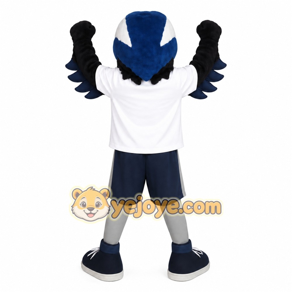 Blue White Black Eagle Mascot Costume