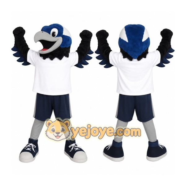 Blue White Black Eagle Mascot Costume