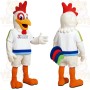 White Red Orange Rooster Mascot Costume