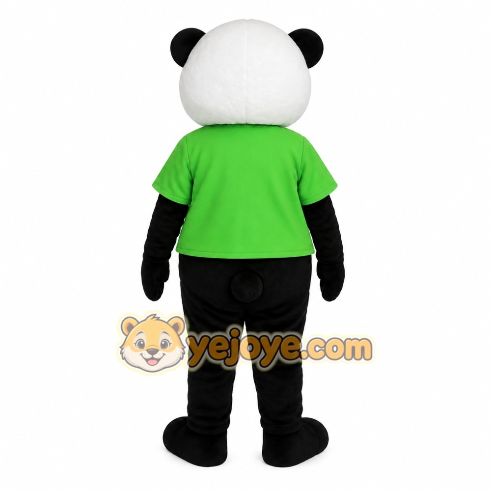 Black White Green Panda Mascot Costume Black White Green Panda Mascot Costume