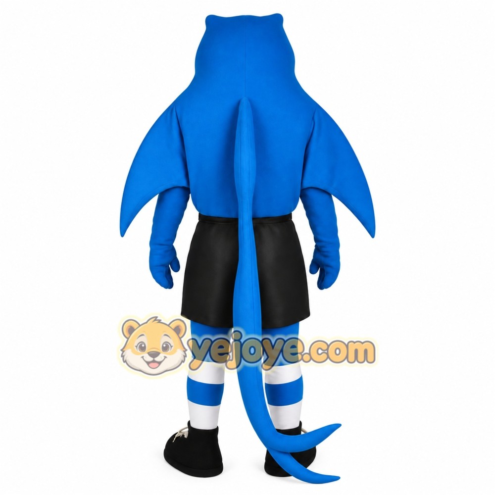 Blue White Hockey Shark Mascot Costume