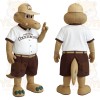 Tan White Baseball Alligator Mascot Costume