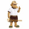 Tan White Baseball Alligator Mascot Costume