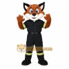 Brown Black Firefighter Fox Mascot Costume Brown Black Firefighter Fox Mascot Costume