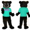 Black Teal Bear Mascot Costume