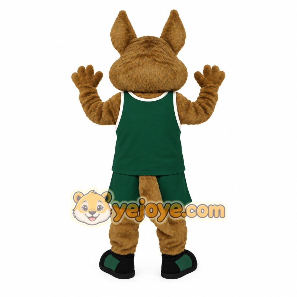 Brown Green Basketball Kangaroo Mascot Costume Brown Green Basketball Kangaroo Mascot Costume