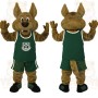 Brown Green Basketball Kangaroo Mascot Costume