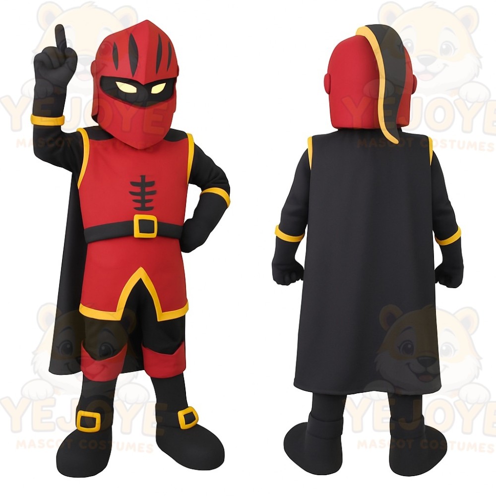 Red Black Yellow Ninja Warrior Mascot Costume