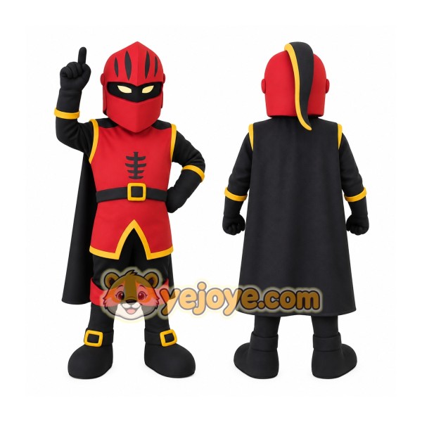 Red Black Yellow Ninja Warrior Mascot Costume