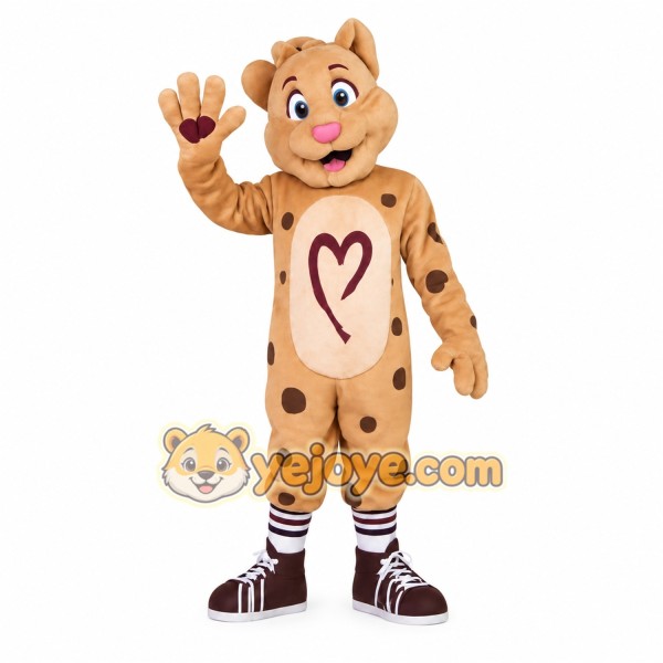 Tan Brown Spotted Leopard Mascot Costume
