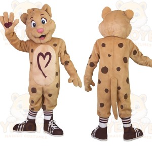 Tan Brown Spotted Leopard Mascot Costume
