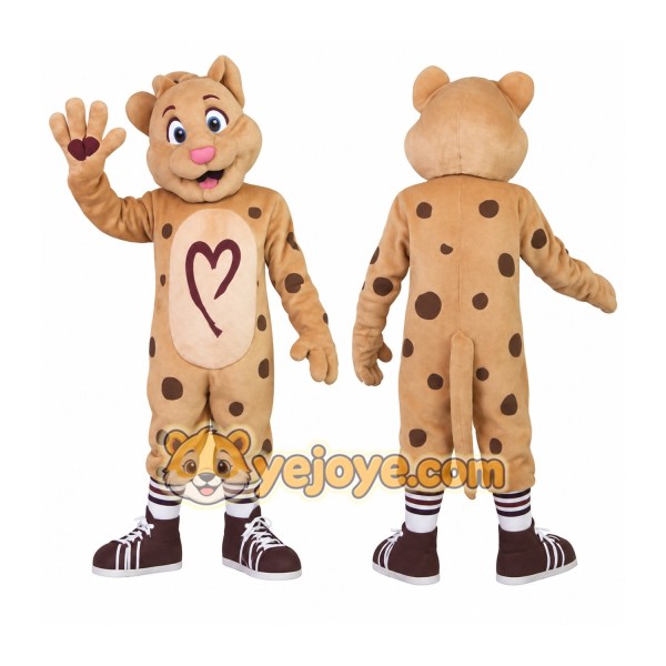 Tan Brown Spotted Leopard Mascot Costume