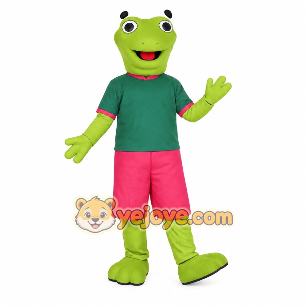 Lime Green Teal Pink Frog Mascot Costume Lime Green Teal Pink Frog Mascot Costume