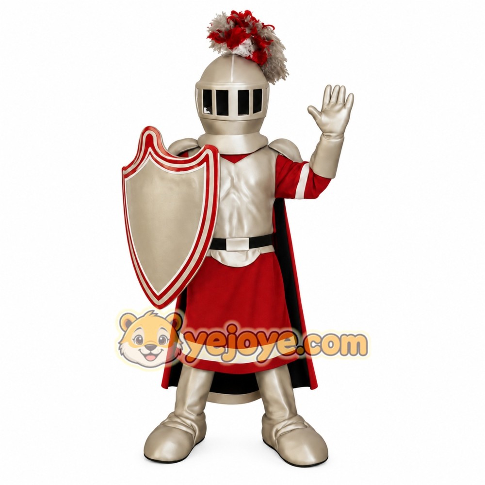 Gold Red Knight Mascot Costume Gold Red Knight Mascot Costume