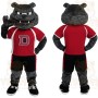 Gray Red Black Bulldog Mascot Costume