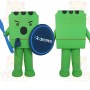 Green Blue Shield Warrior Mascot Costume