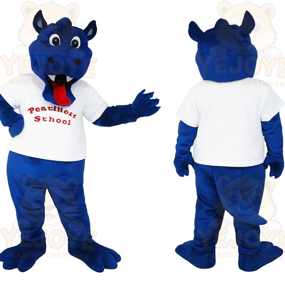 Blue White Dragon Mascot Costume