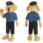 Tan Blue Black Police Dog Mascot Costume