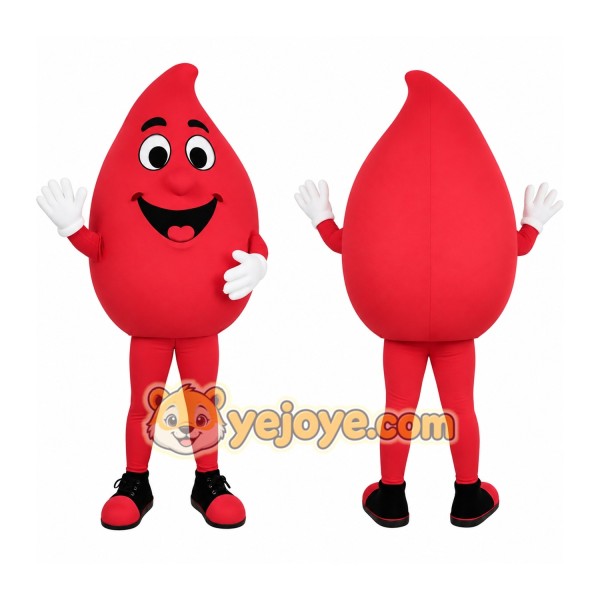 Red White Blood Drop Mascot Costume