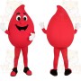 Red White Blood Drop Mascot Costume