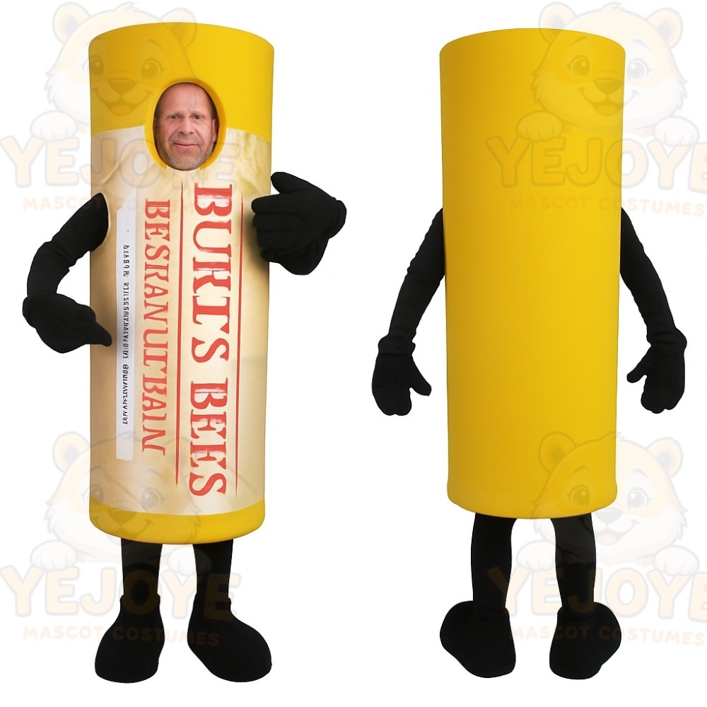 Yellow Cream Lip Balm Tube Mascot Costume