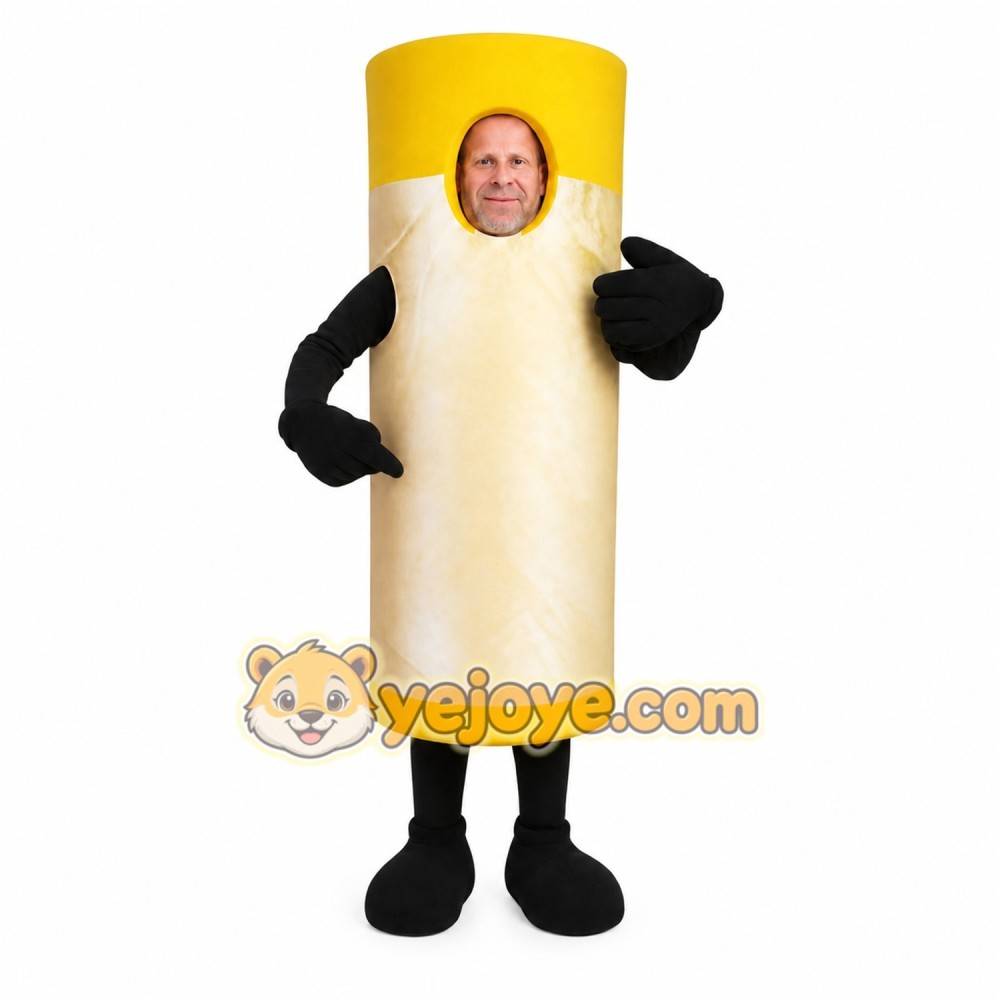 Yellow Cream Lip Balm Tube Mascot Costume Yellow Cream Lip Balm Tube Mascot Costume