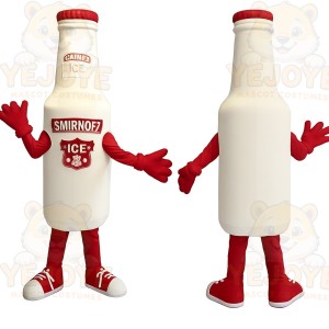 White Red Beverage Bottle Mascot Costume