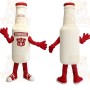 White Red Beverage Bottle Mascot Costume
