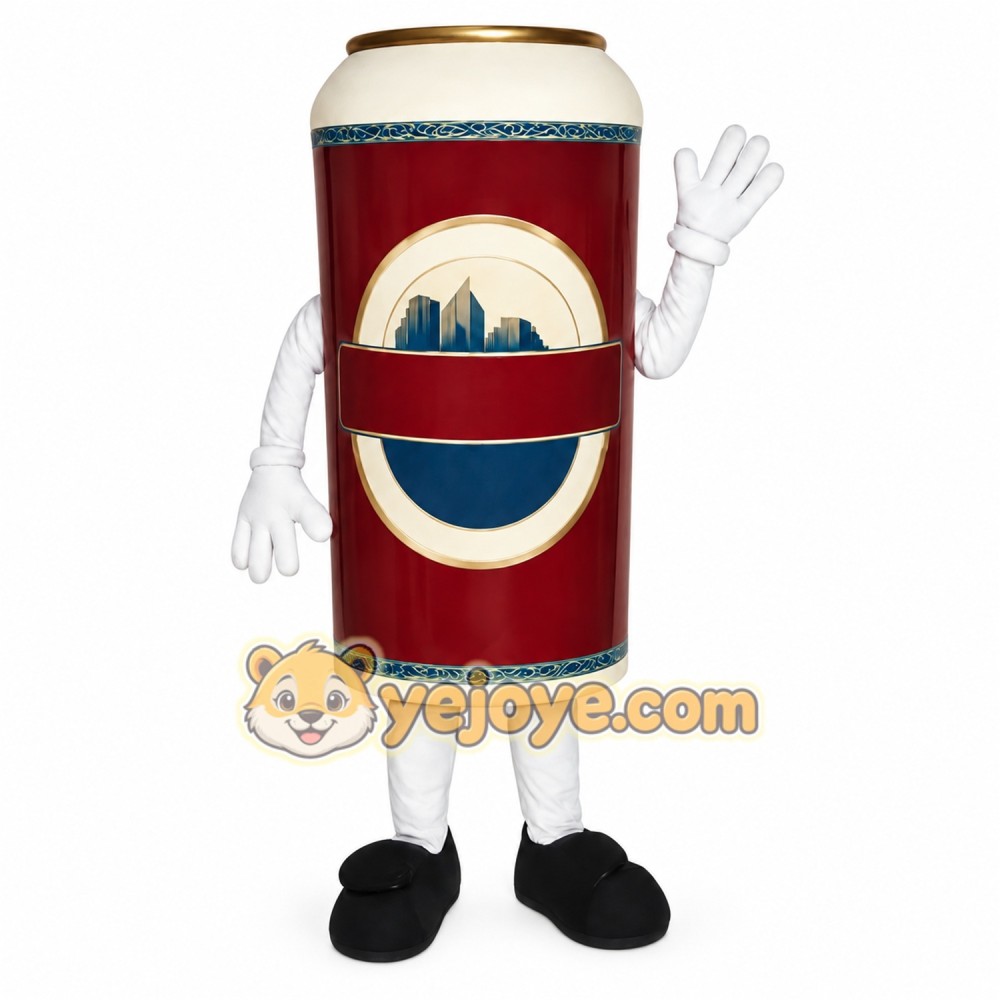 Red Cream Beer Can Mascot Costume Red Cream Beer Can Mascot Costume