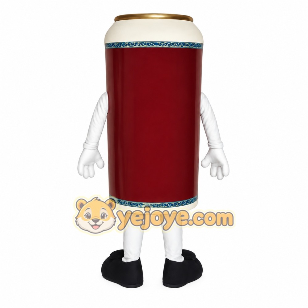 Red Cream Beer Can Mascot Costume Red Cream Beer Can Mascot Costume
