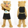 Tan Black Lion Cheerleader Mascot Costume