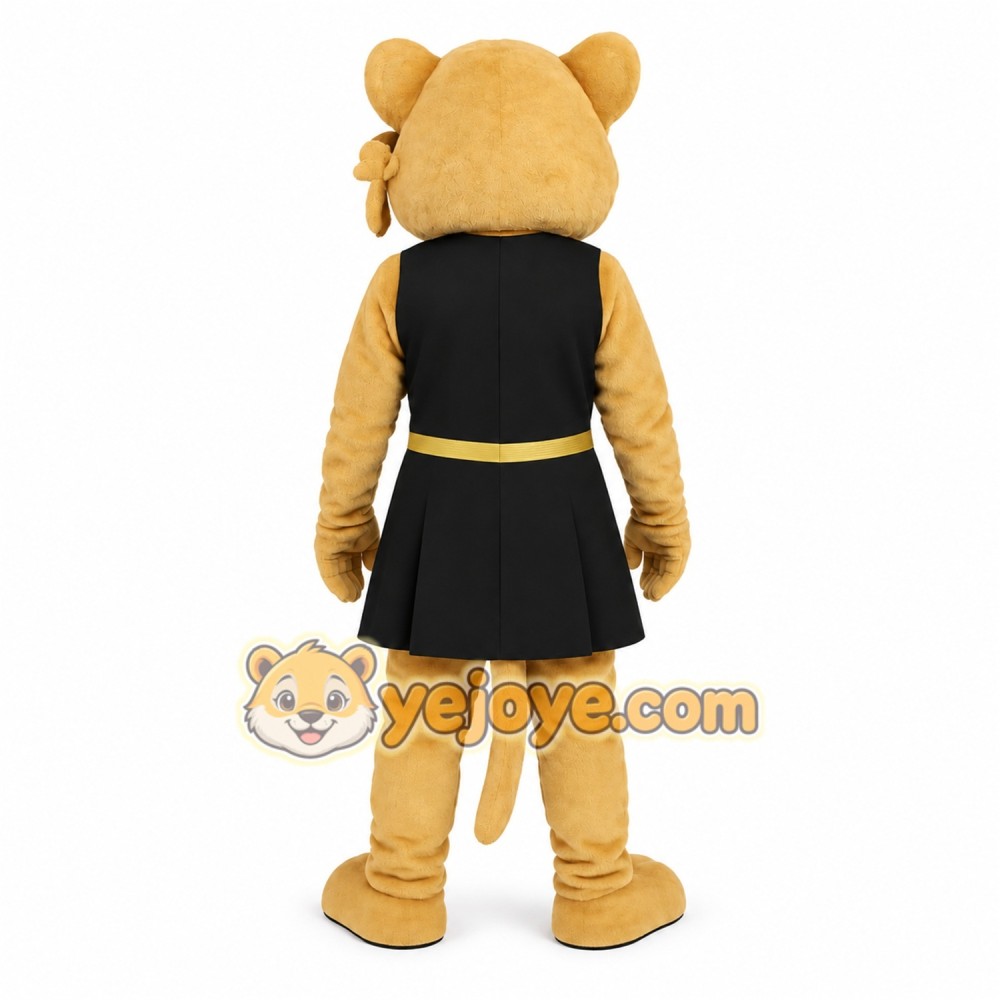 Tan Black Lion Cheerleader Mascot Costume Tan Black Lion Cheerleader Mascot Costume