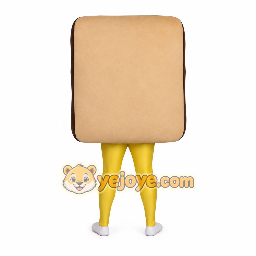 Yellow Beige Toaster Pastry Mascot Costume Yellow Beige Toaster Pastry Mascot Costume