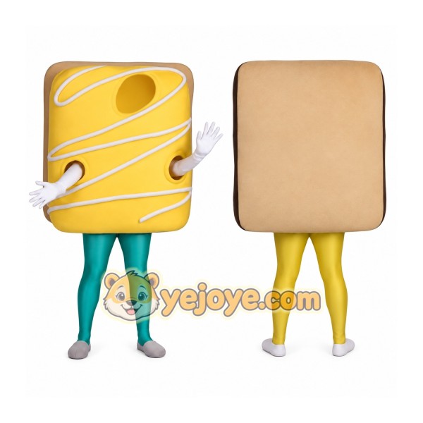 Yellow Beige Toaster Pastry Mascot Costume