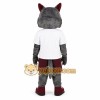 Gray Burgundy Wolf Mascot Costume Gray Burgundy Wolf Mascot Costume