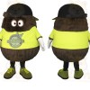 Brown Lime Green Black Cap Monster Mascot Costume
