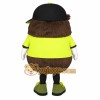 Brown Lime Green Black Cap Monster Mascot Costume