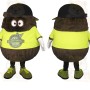 Brown Lime Green Black Cap Monster Mascot Costume