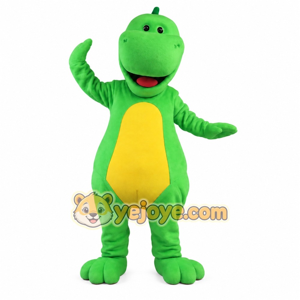 Green Yellow Dinosaur Mascot Costume