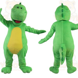 Green Yellow Dinosaur Mascot Costume