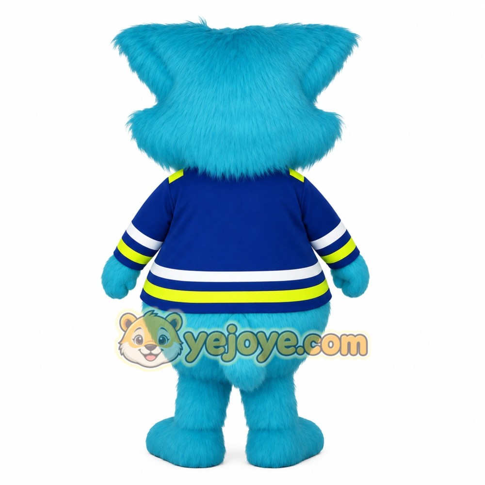 Turquoise Blue Furry Monster Mascot Costume Turquoise Blue Furry Monster Mascot Costume