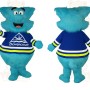 Turquoise Blue Furry Monster Mascot Costume
