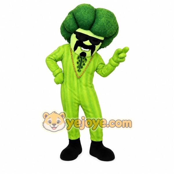 Green Black Broccoli Mascot Costume