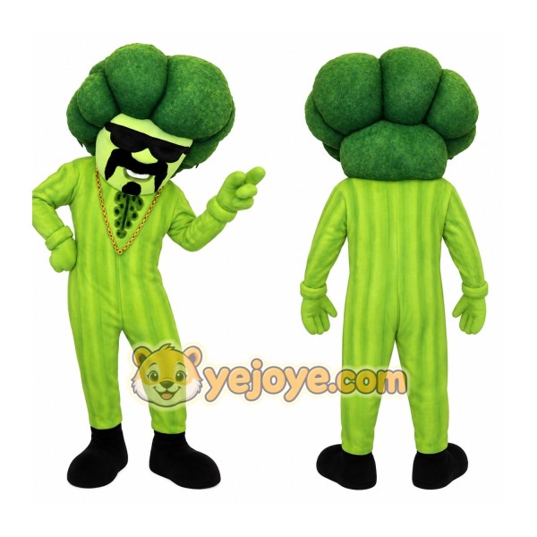 Green Black Broccoli Mascot Costume