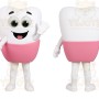 White Pink Tooth Mascot Costume