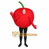 Red Apple With Green Stem Mascot Costume Red Apple With Green Stem Mascot Costume