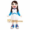Blue White Girl Cheerleader Mascot Costume
