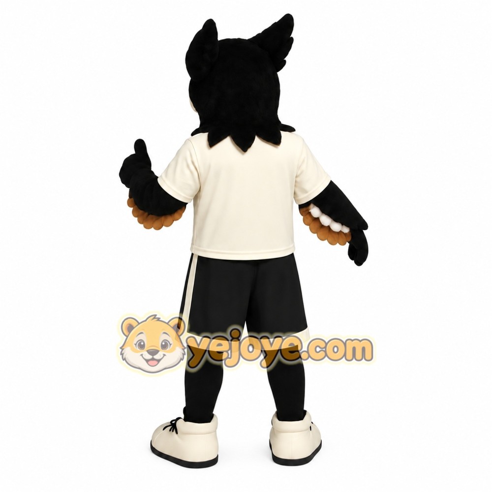 Black White Brown Eagle Mascot Costume