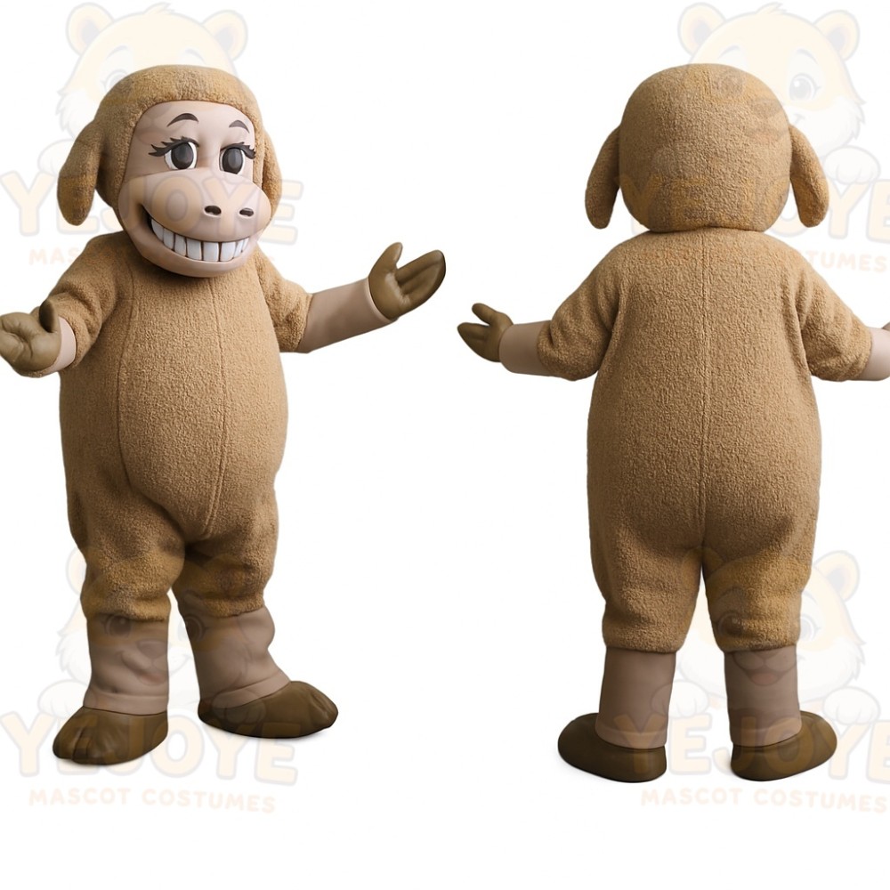 Tan Brown Sheep Mascot Costume