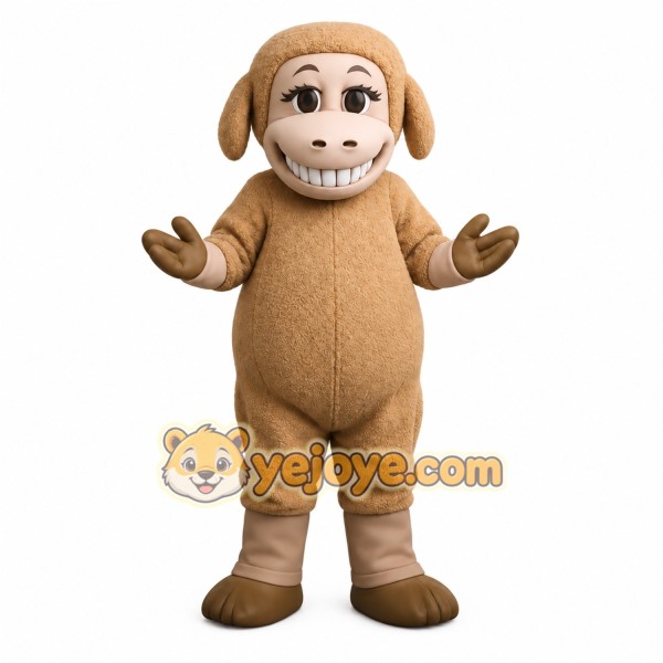 Tan Brown Sheep Mascot Costume Tan Brown Sheep Mascot Costume